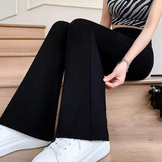 Spring Woman High Waist Vintage Flare Jeans Girls Korean Y2k 2000s Bell Bottom Pants Female Streetwear Gray Blue Denim Trousers